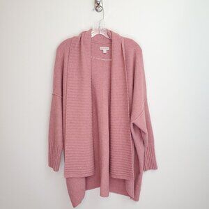 Knox Rose dusty rose open front waterfall cardigan